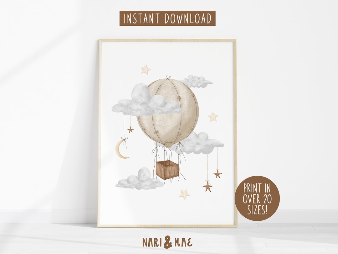 Hot Air Balloon Nursery Wall Art Nursery Decor Gender Neutral Print ...