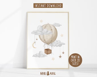 Hot Air Balloon Nursery Wall Art Nursery Decor Gender Neutral Print Nursery Printable Kids Room Decor Kids Wall Art Printable Decor 07