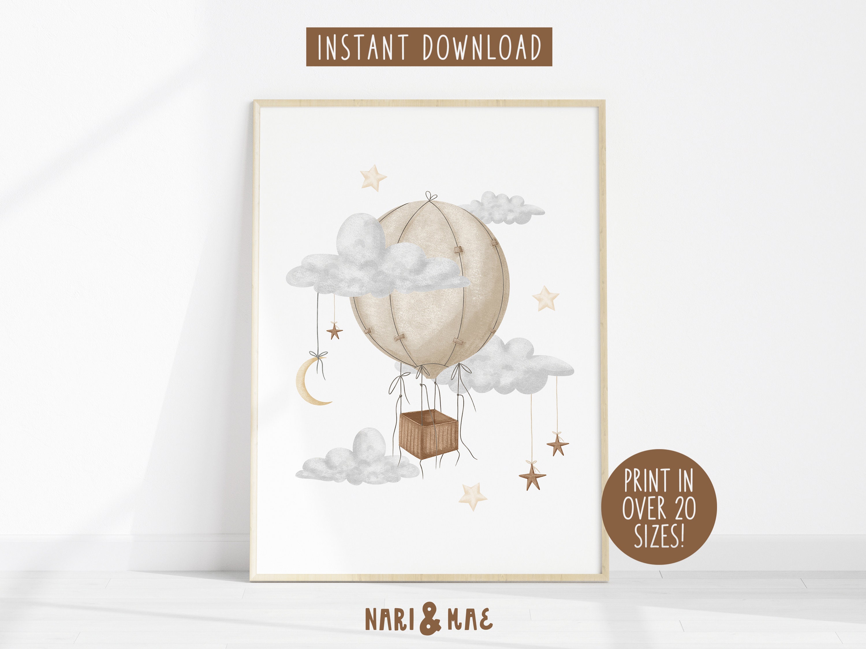 Hot Air Balloon Nursery Wall Art Nursery Decor Gender Neutral Print ...