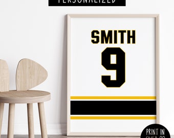 Impresión personalizada de hockey, Dormitorio de hockey, Decoración de hockey, Decoración de habitación infantil, Regalo de hockey personalizado, Póster de hockey, Regalo de jugador de hockey, Descargar