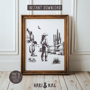 Cowgirl Nursery Print, Western Nursery Art, Cowgirl Wall Art, Nursery Decor, Girl&#39;s Room Decor, Cowgirl Room Decor, Girls Bedroom Artwork
