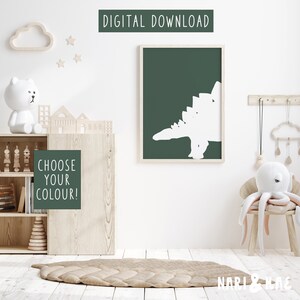 Stegosaurus Print, Dinosaur Poster, Dinosaur Room Decor, Dinosaur Printable, Dinosaur Wall Art, Kids Dinosaur Print, Playroom Decor 14