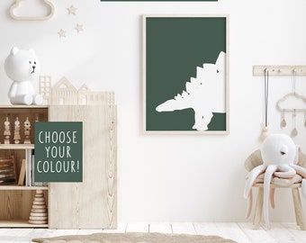 Stegosaurus Print, Dinosaur Poster, Dinosaur Room Decor, Dinosaur Printable, Dinosaur Wall Art, Kids Dinosaur Print, Playroom Decor 14
