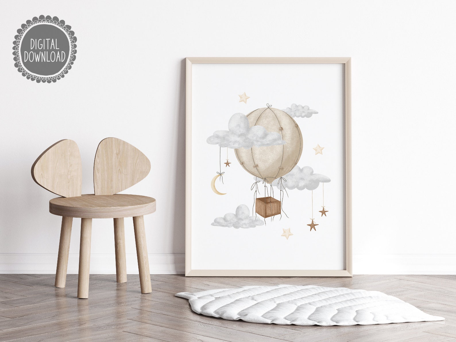 Hot Air Balloon Nursery Wall Art Nursery Decor Gender Neutral Print ...