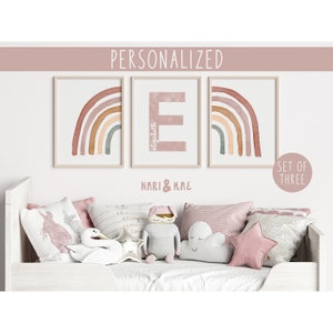 Pastel Rainbow Set, Personalized Name Sign for Nursery Girl, Boho Nursery Decor, Personalized Rainbow Nursery, Rainbow Name Sign