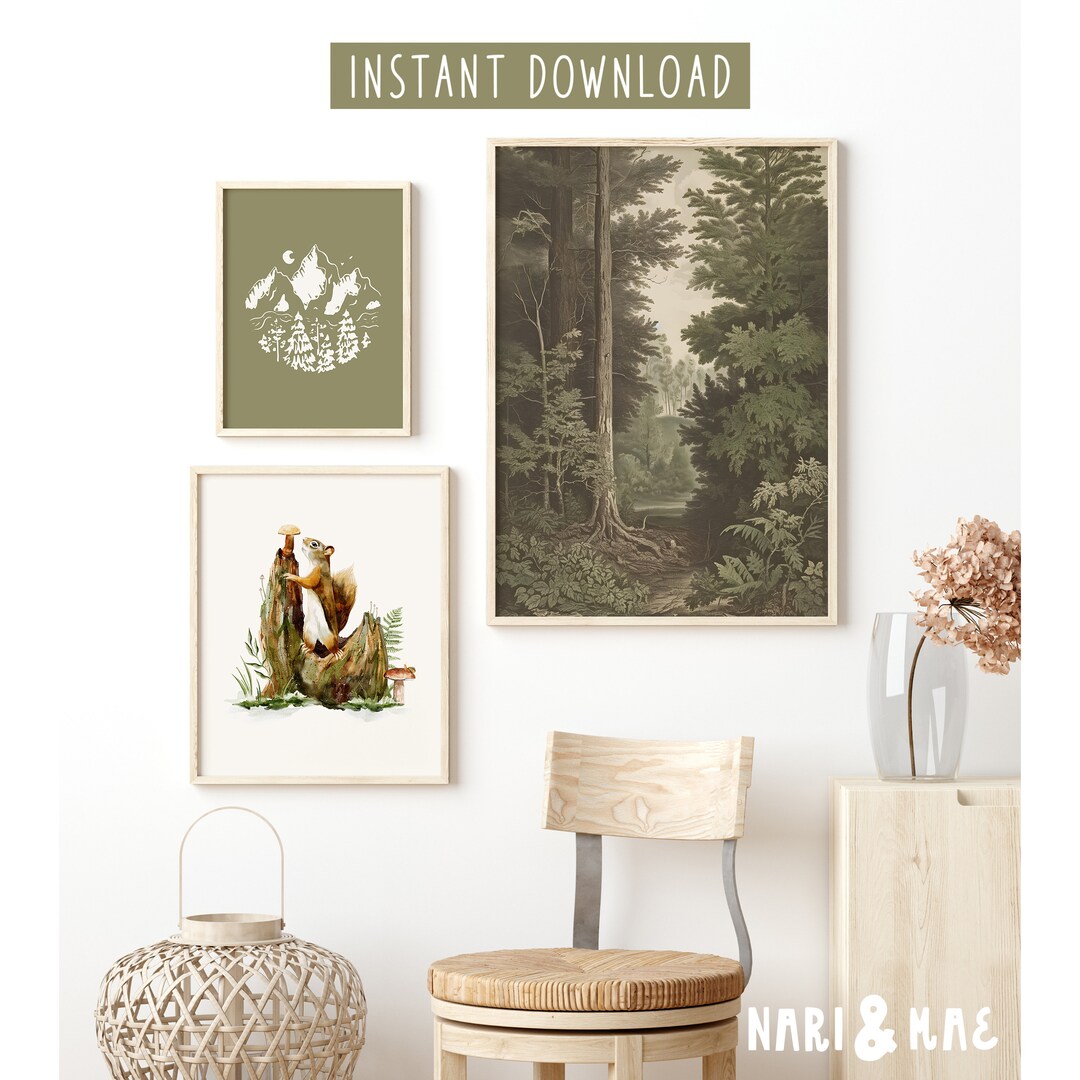 Woodland Nursery Decor Set, Nursery Wall Art, Woodland Nursery Prints ...