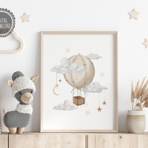Hot Air Balloon Nursery Wall Art Nursery Decor Gender Neutral Print ...