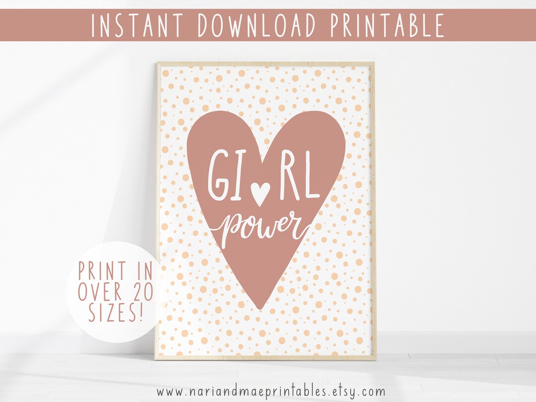 Girl Power Nursery Wall Art, Printable Nursery Print Baby Girl Nursery