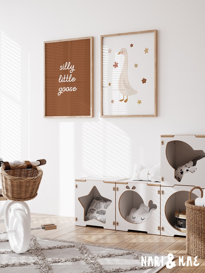 Silly Little Goose Nursery Prints, Silly Goose Nursery Wall Art ...