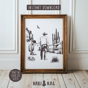 Cowboy Nursery Print, Western Nursery Art, Cowboy Wall Art, Nursery Decor, Boy&#39;s Room Decor, Cowboy Room Decor, Country Nursery Art