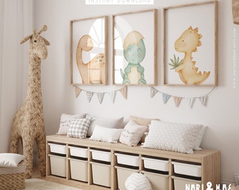 Dinosaur Nursery Set, Dinosaur Printable, Dinosaur Room Decor, Dinosaur Baby, Nursery Wall Art, Cute Dinosaur Kids Room Decor Dinosaur Print