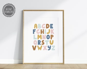 Alphabet Nursery Print Decor Wall Art Printable Nursery Decor Kids Wall Art Nursery Wall Art Modern Printable Wall Decor ABC Print 003