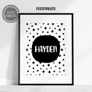 Personalized Nursery Name Printable, Newborn Name Sign, Baby Name Sign, Nursery Wall Art, Scandinavian Nursery, Nursery Wall Decor   02