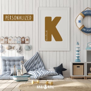 Personalized Baby Initial Wall Decor, Nursery Name Sign, Newborn Name Sign, Newborn Gift, Baby Name Sign, Personalized Nursery Decor