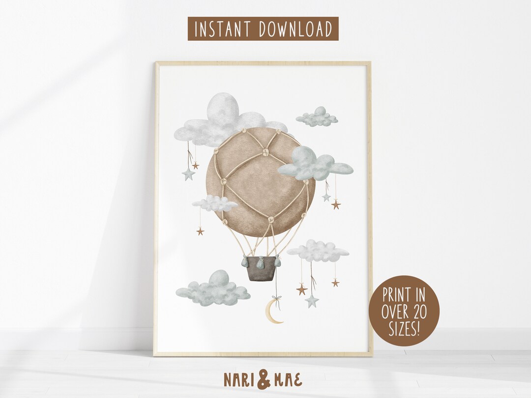 Hot Air Balloon Nursery Wall Art Nursery Decor Gender Neutral Print ...