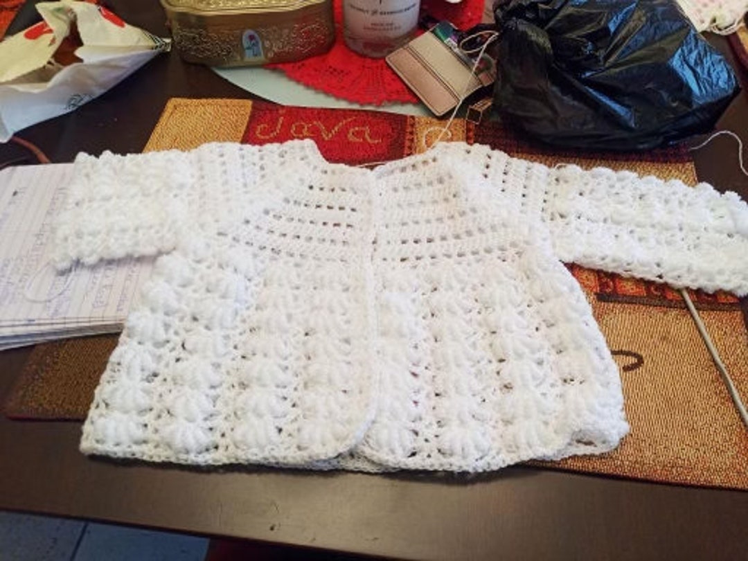 White Crochet Edge Cardigan
