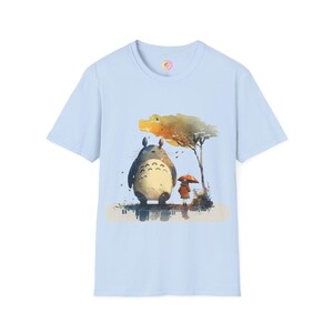 Chemise aquarelle Totoro, chemise vintage, chemise Ghibli, chemise Hayao Miyazaki, anime, chemise, chemise familiale, jolie chemise, chemise unisexe, image 5