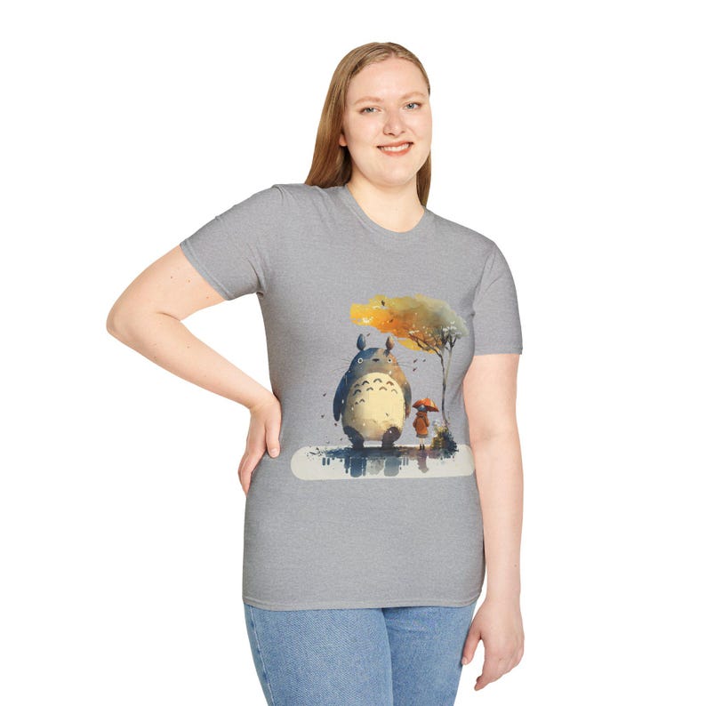 Chemise aquarelle Totoro, chemise vintage, chemise Ghibli, chemise Hayao Miyazaki, anime, chemise, chemise familiale, jolie chemise, chemise unisexe, image 7