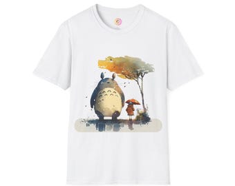 Chemise aquarelle Totoro, chemise vintage, chemise Ghibli, chemise Hayao Miyazaki, anime, chemise, chemise familiale, jolie chemise, chemise unisexe,