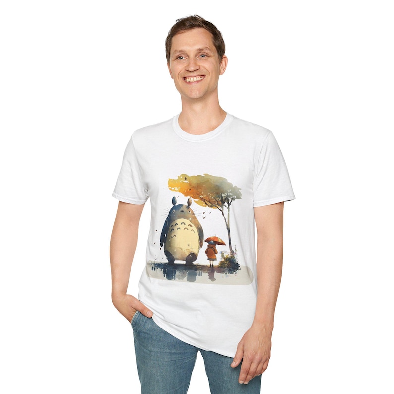 Chemise aquarelle Totoro, chemise vintage, chemise Ghibli, chemise Hayao Miyazaki, anime, chemise, chemise familiale, jolie chemise, chemise unisexe, image 9