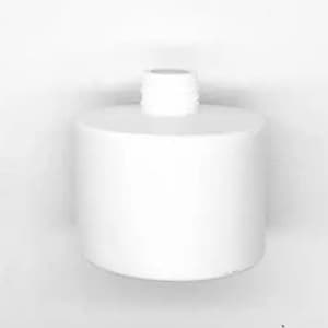 May include: White plastic bottle with a threaded opening. The bottle is cylindrical in shape and has a smooth surface.