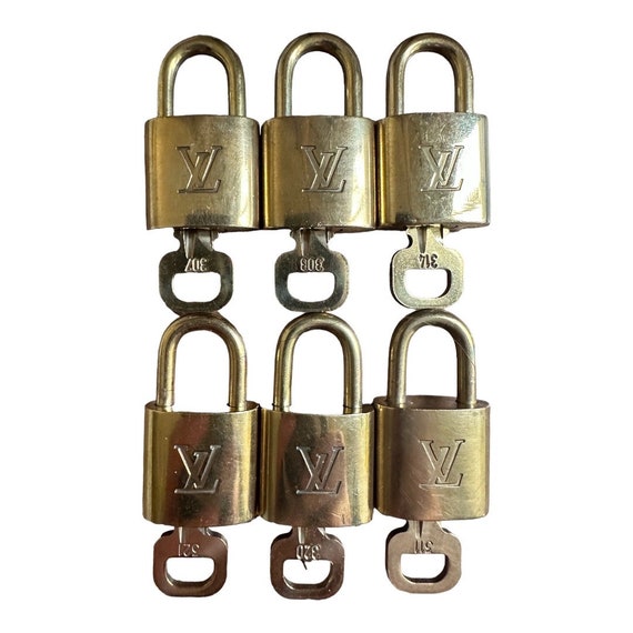 Authentic Louis Vuitton Gold Brass Lock and Key Set 303 