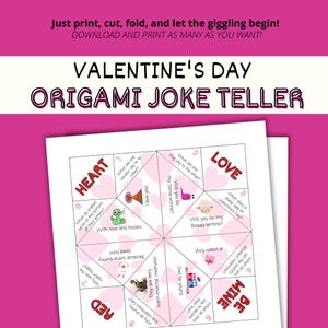 Adivino/Cuentabros/Adivino para niños para el Día de San Valentín, regalo para el aula, juego de origami imprimible