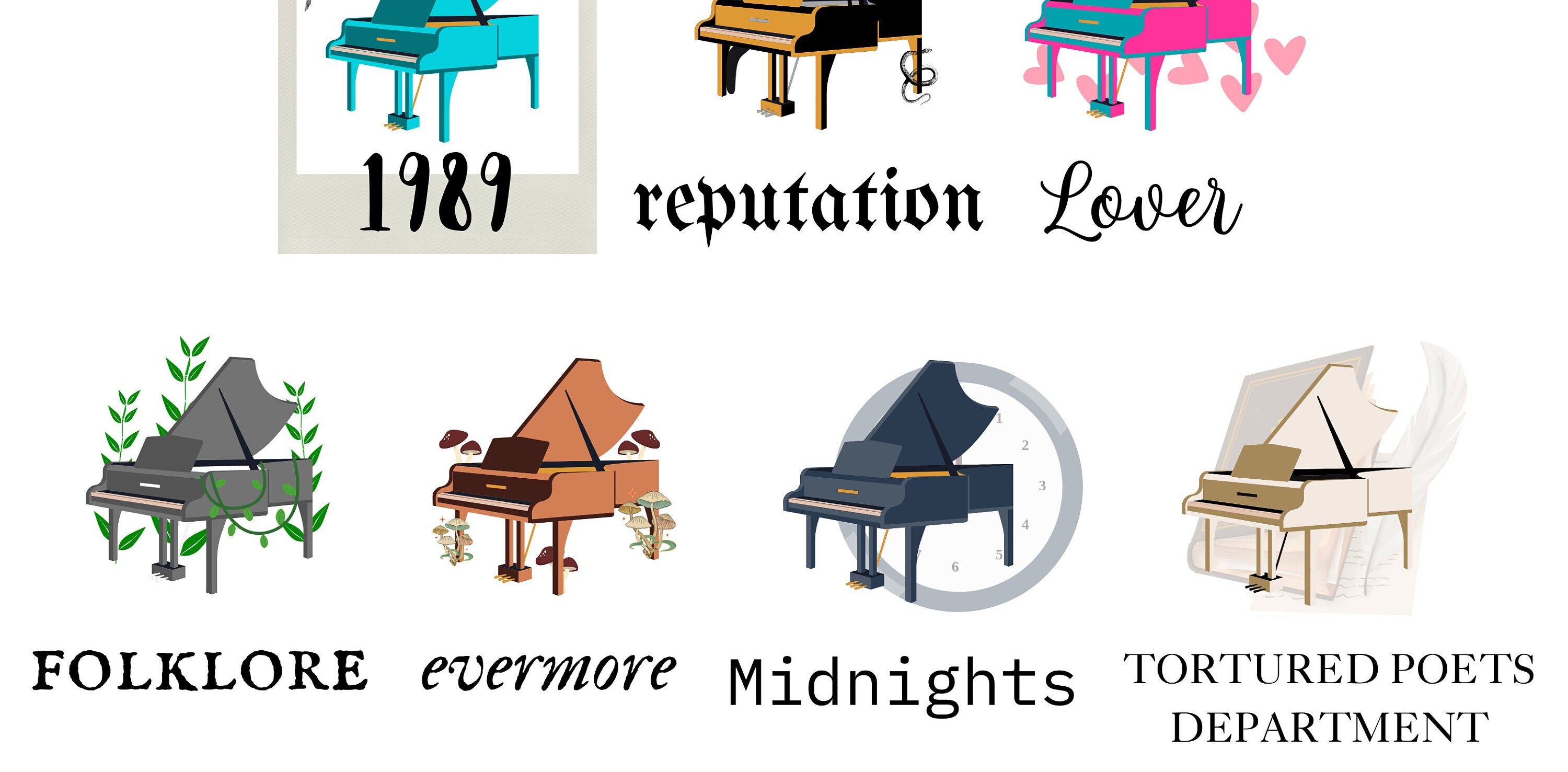 Taylor swift digital download albums as pianos transparent background