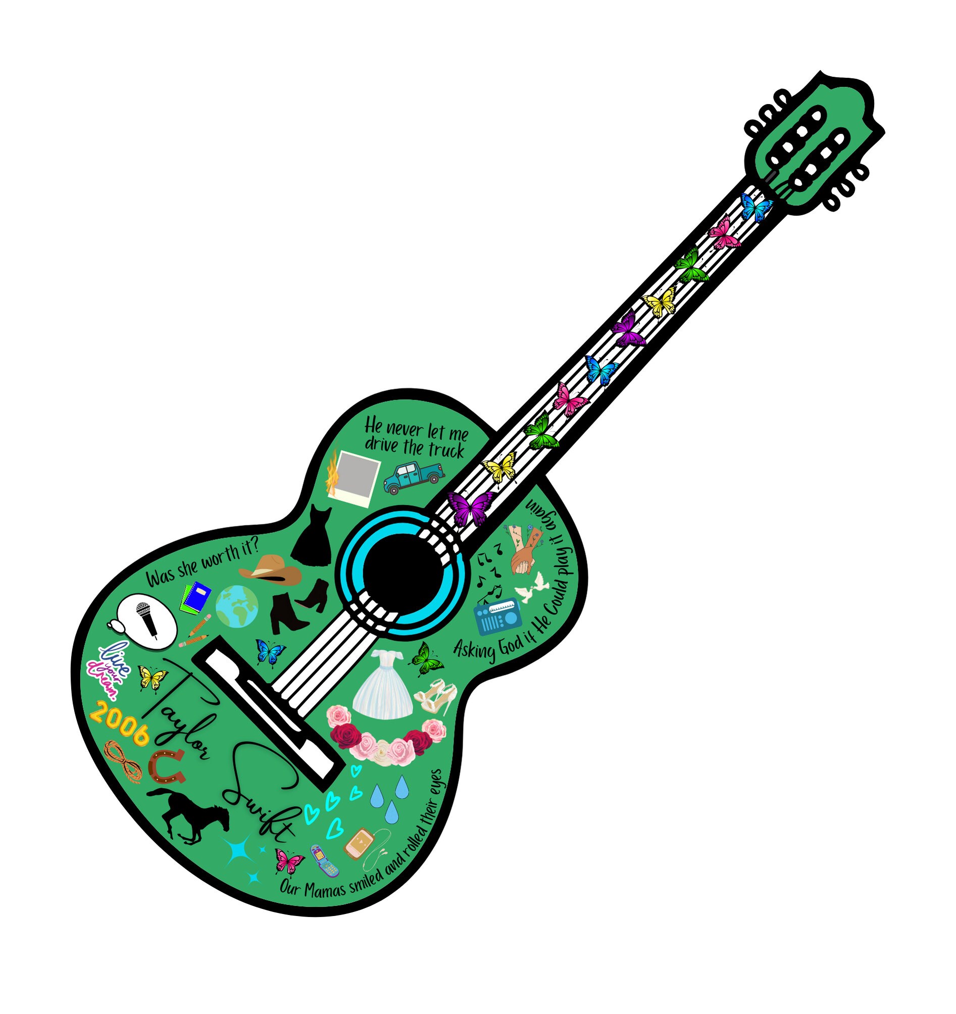 Taylor Swift Digital Download Early Album PNG Bundle Guitars