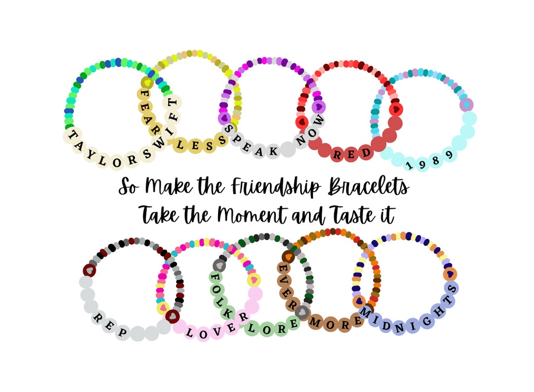 Taylor Swift Albums as Friendship Bracelet Download Transparent Background 