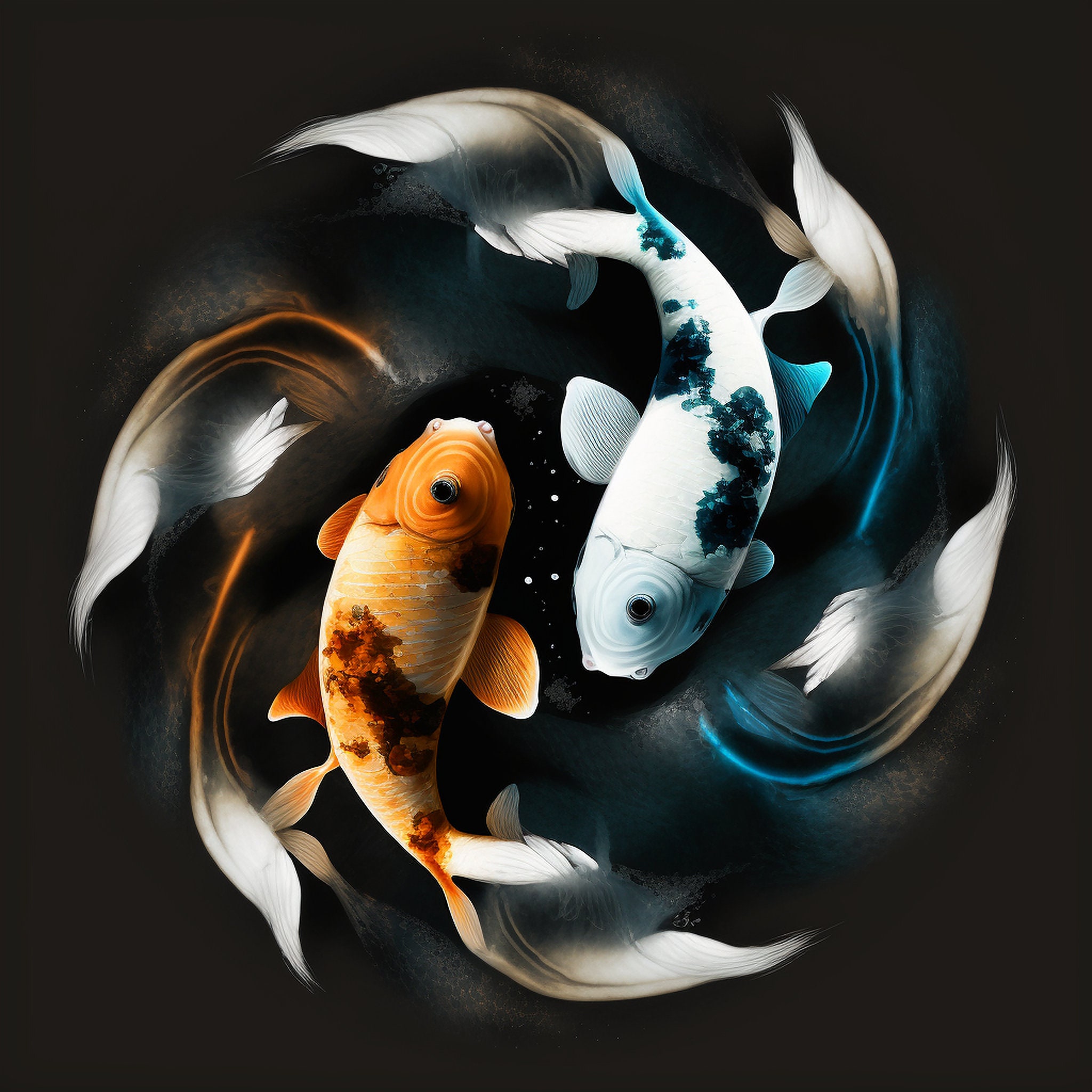 Ying yang fish art