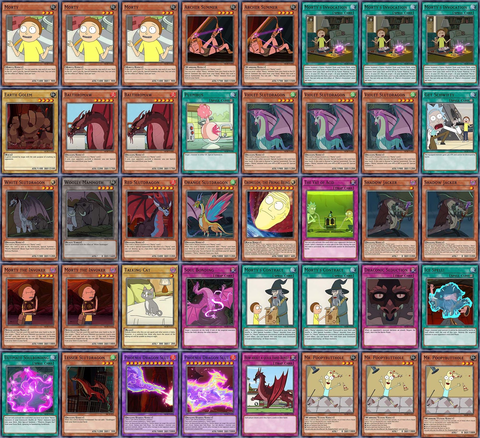 Morty Deck Anime Style 40 Orica Cards common Etsy