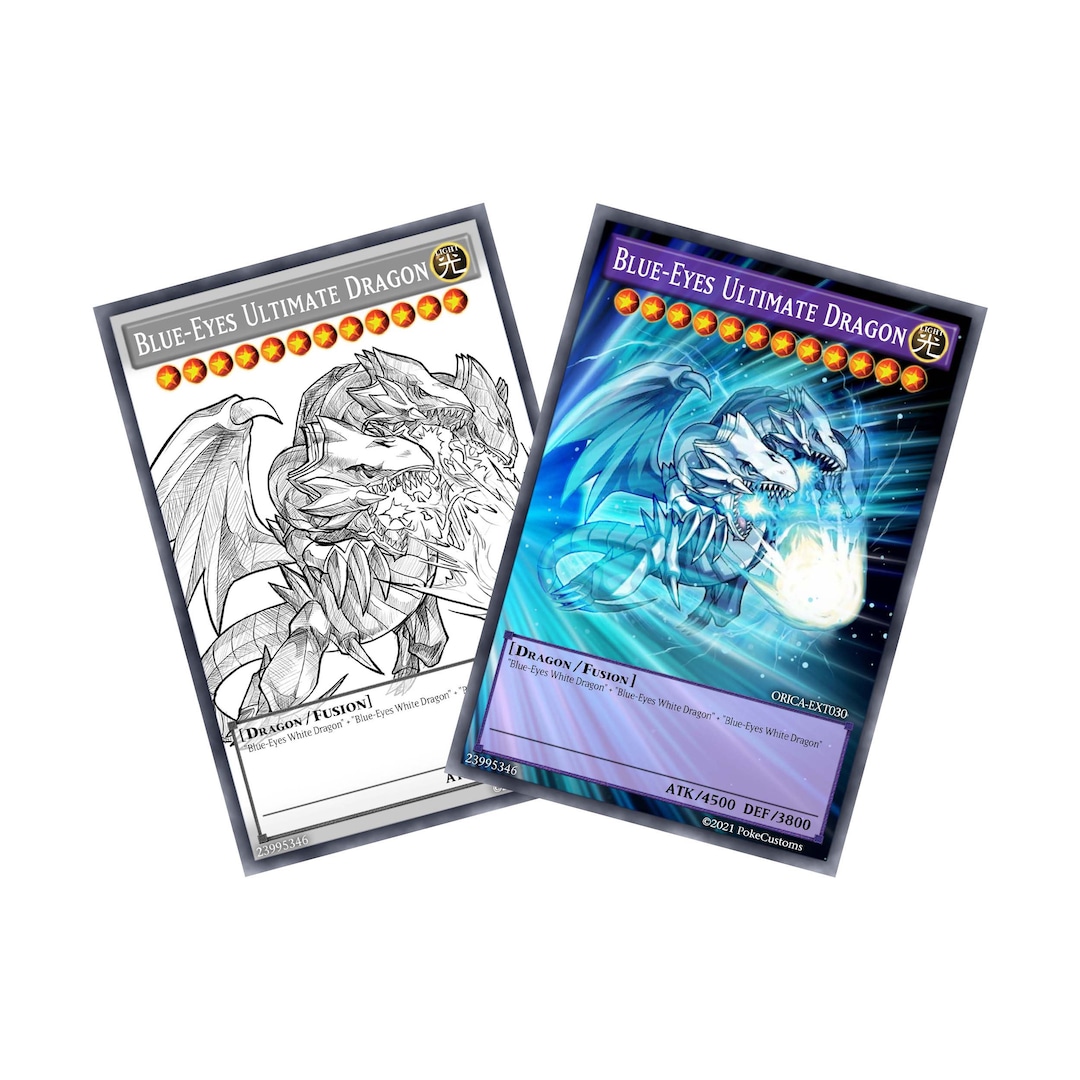 Blueeyes Ultimate Dragon Full Art Yugioh Cards Set Etsy