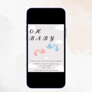 Invito digitale per baby shower - Personalizzabile in Templett