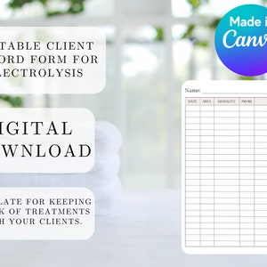 Client Record Form Electrolysis Template