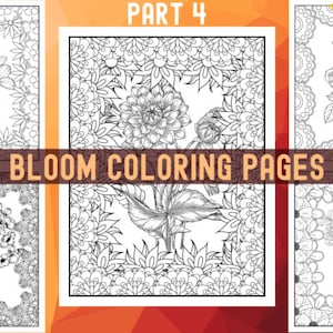 Bloom Flowers Coloring Pages, Beautiful Blooms Graphics, Part 4, 10 pages