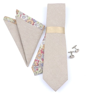 The Taupe Tie Set and Cuff Links