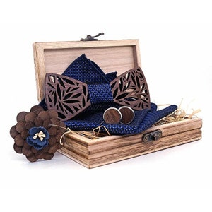 The Luxury Wood Bow Tie Set