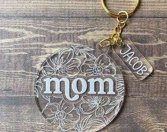 Mom Keychain Mothers Day Gift for Mom Mom Acrylic Keychain Personalized Acrylic Keychain Custom Keychain Custom Mom Keychain Name Keychain