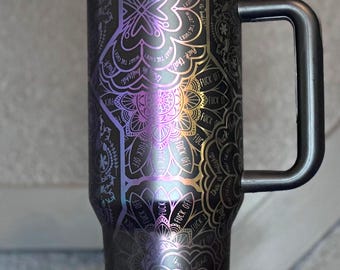 Hidden Curse Words Mandala Engraved Tumbler