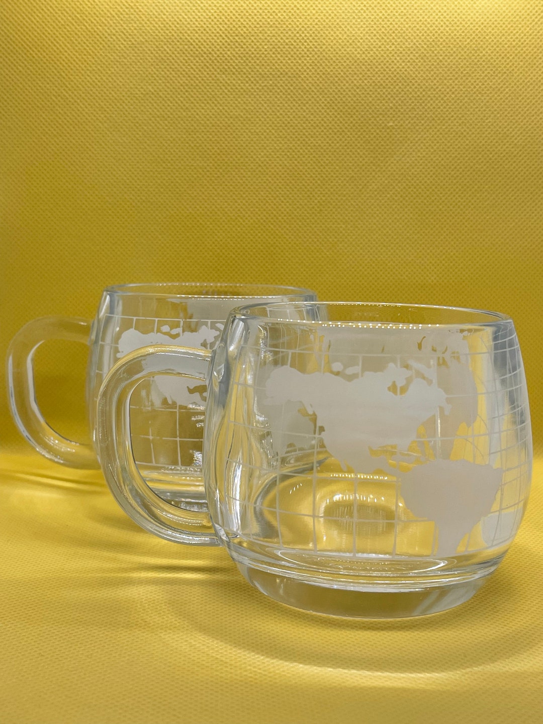 Teamap Mug Nestle Nescafé World Map Glass Coffee Mugs Set of 2 - Etsy