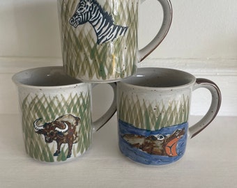 Hand painted Safari Animal Mug