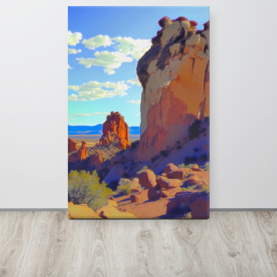 New Mexico Landscape on Canvas. Reproduction of Original Oil Etsy
