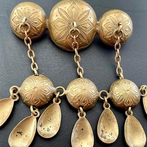 Scandinavian Norwegian style Brooch Brass/Antique Gold Non-magnetic Collectible Jewelry image 2