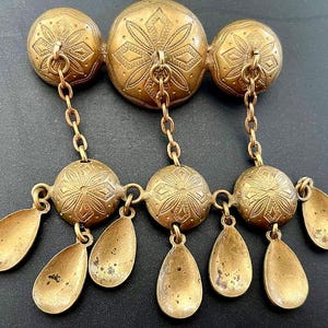 Scandinavian Norwegian style Brooch Brass/Antique Gold Non-magnetic Collectible Jewelry image 1