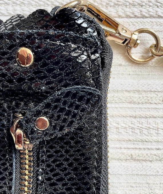 Authentic Michael Kors Black Python Leather Bag •… - image 6