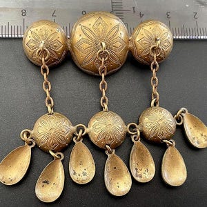 Scandinavian Norwegian style Brooch Brass/Antique Gold Non-magnetic Collectible Jewelry image 3