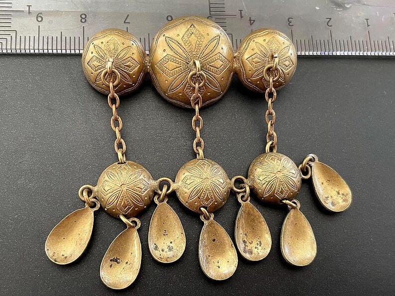 Scandinavian Norwegian style Brooch Brass/Antique Gold Non-magnetic Collectible Jewelry image 3
