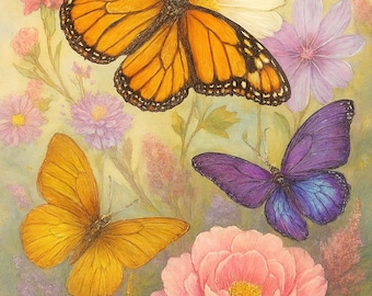 Butterflies – Instant Download – Digital File (A3)