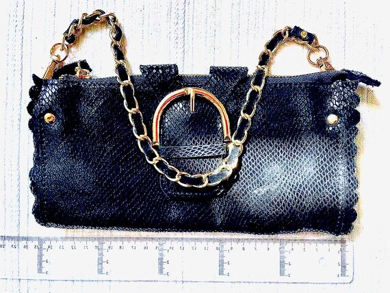 Authentic Michael Kors Black Python Leather Bag •… - image 1